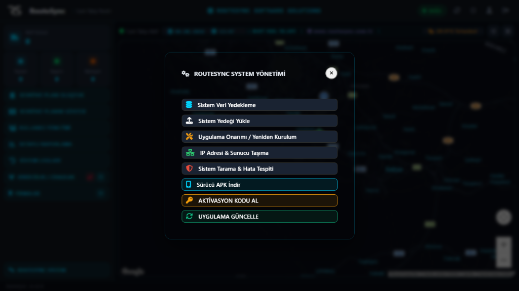 RouteSync System Yönetimi